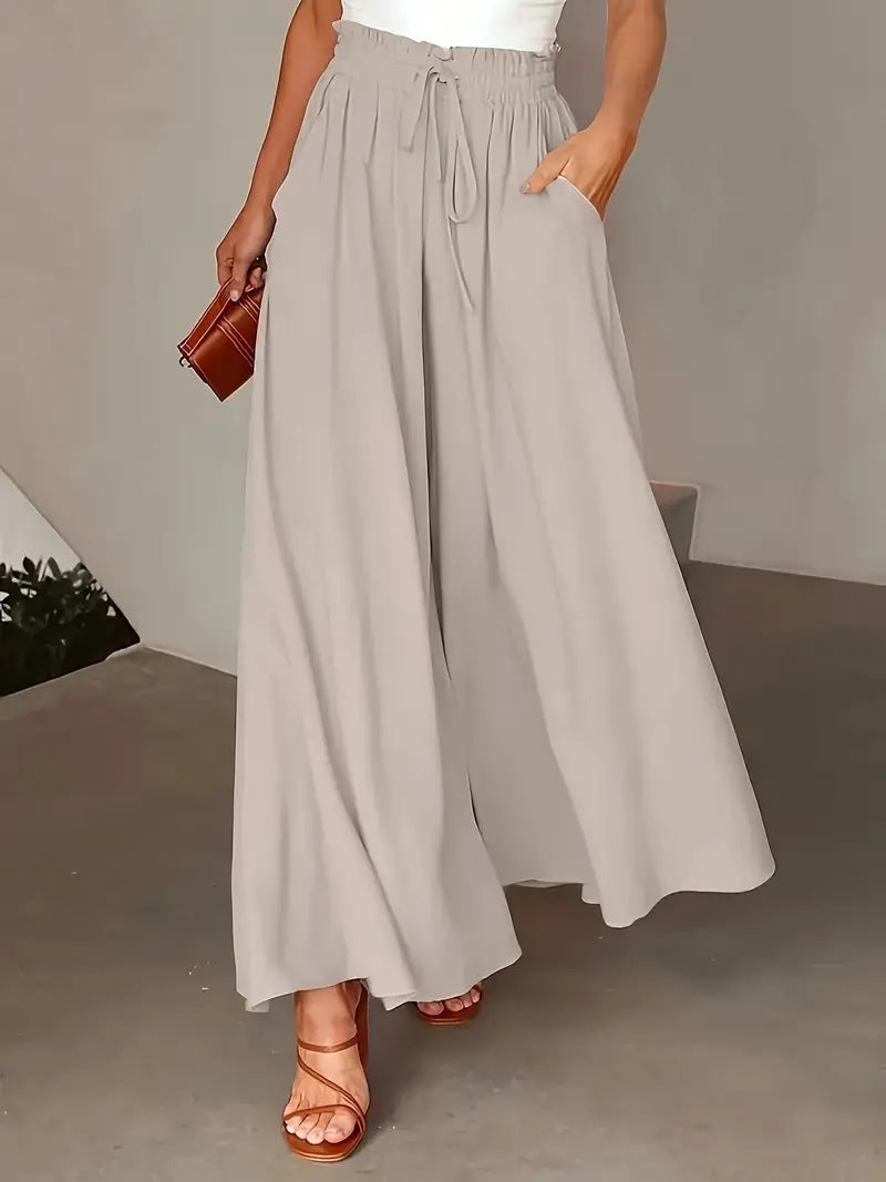 Broek met stippenprint, modieuze losse elastische taille, wijde broeken voor dameskleding Mijn winkel
