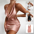 Satijnen feestjurk satijnen slipdress met verstelbare spaghettibandjes in roze, wit en zwart, elegante mini- tot midi-jurk