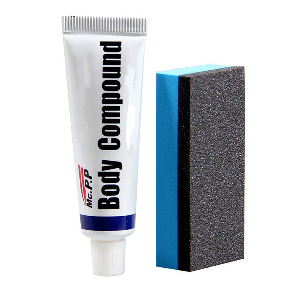 Autokrassenverwijderaar tube with blue and black foam applicator for removing light car scratches