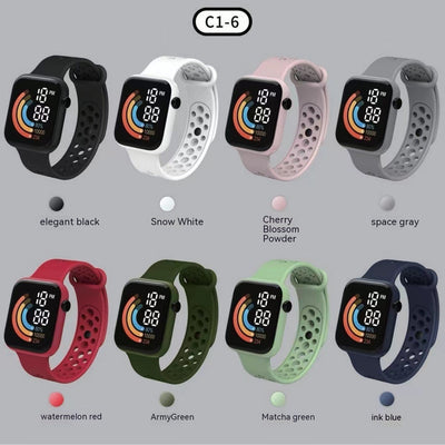 Kinderhorloge Regenboog Digitaal Display Klein Vierkant LED Nexora Store