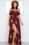 Boho-stijl lange jurk voor dames, off-shoulder strand zomerjurken Nexora Store