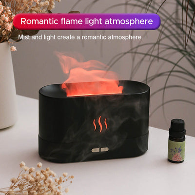 Best verkochte USB-ultrasonore vlambevochtiger (2022) met LED RGB-kleurrijke etherische olie, vuurvlam en aromaverspreider Nexora Store
