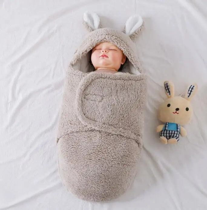Superzachte babyslaapzak, zachte fleece, pasgeboren deken, inbakerdekens, unisex babywikkeldoek voor pasgeboren jongens en meisjes met hoofdbeschermende en hoofdondersteunende functie, draagbare inbakerslaapzak Ritchy's Shop