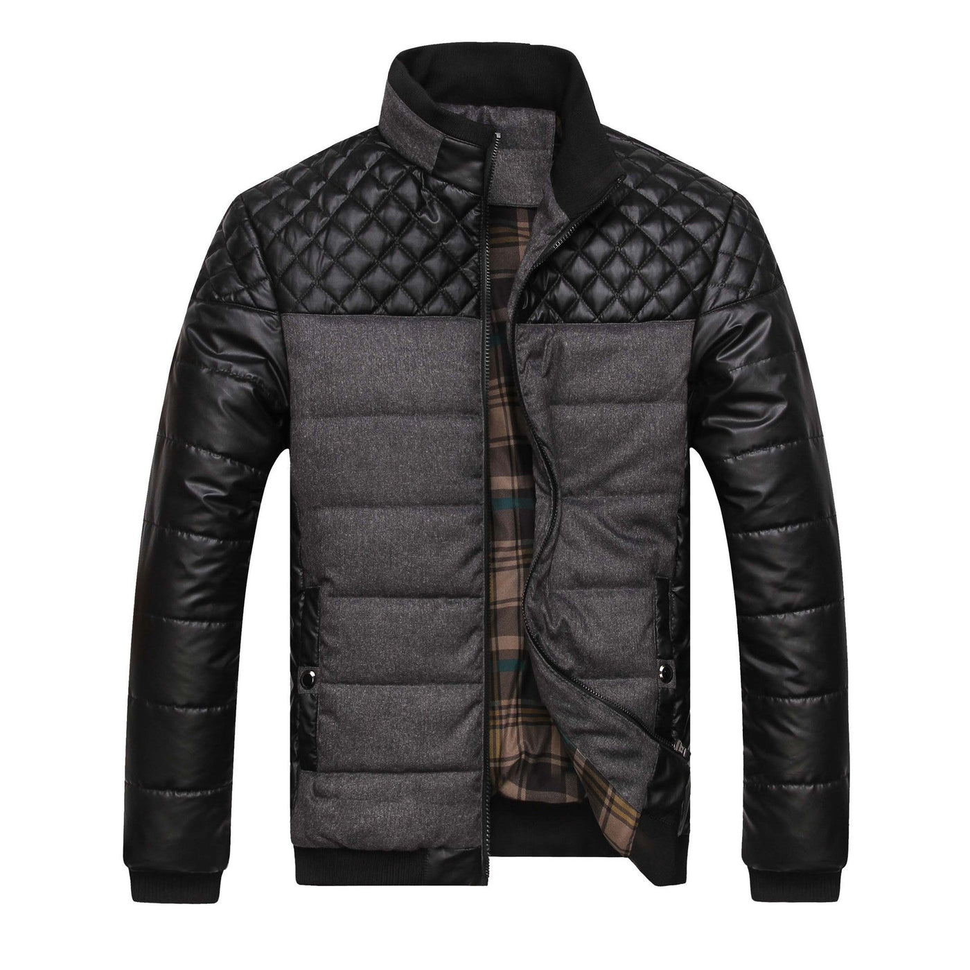 Herenkleding van katoen, Koreaanse versie van de effen stiksels, katoenen herenkraag voor mannen van middelbare leeftijd, zelfontplooiingskraag Nexora Store