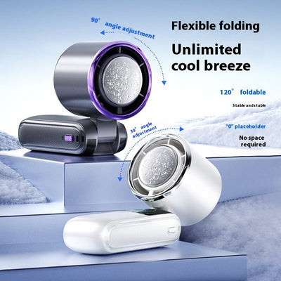Nieuwe Ice Pack hoge snelheid draagbare elektrische ventilator snelheid instelbaar opvouwbare mini ventilator draagbare buiten hangende nek kleine ventilator Nexora Store