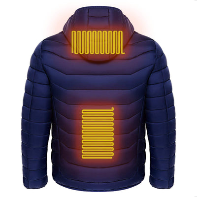 Heren Verwarmde Pufferjas Elektrische Verwarmde Jas Geïsoleerde Capuchon Windjack 9 Warmtezones Mijn winkel