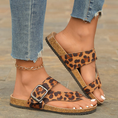 Romeinse stijl teenbedekkende luipaardpantoffels Ritchy's Shop