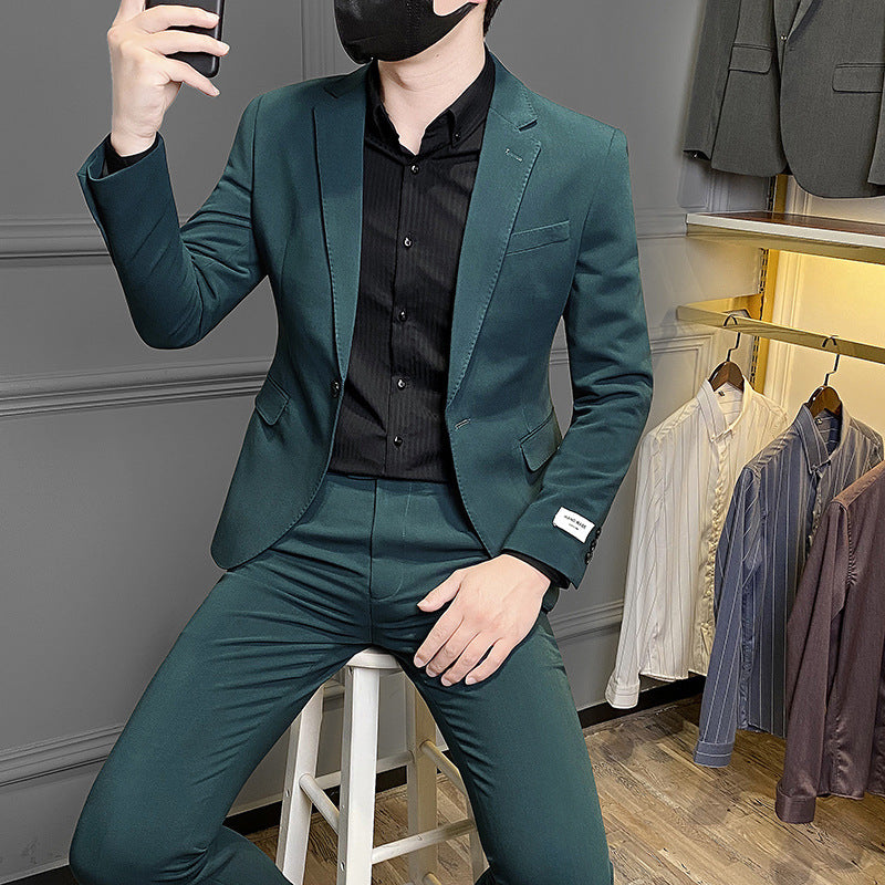 Herenpak in Koreaanse stijl, slim fit, zakelijk pak, casual pak Nexora Store