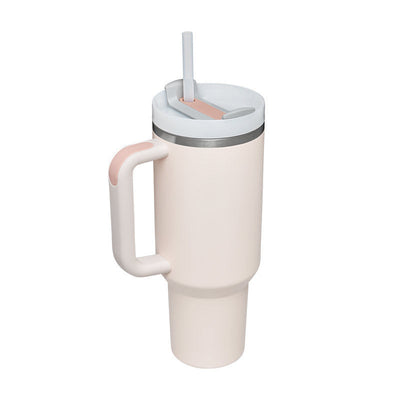 40 Oz Tumbler met handvat, rietje, geïsoleerd, roestvrij staal, morsbestendig, vacuüm koffiebeker, beker met deksel, taps toelopende mok, cadeaus voor Valentijnsliefhebbers, geschikt voor in de auto, sportschool, kantoor, reizen Ritchy's Shop
