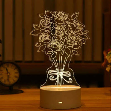 3D-lamp van acryl, USB-lednachtlampje, neonreclamelamp, kerstdecoratie voor kamerdecoratie, Valentijnsdagcadeaus Nexora Store