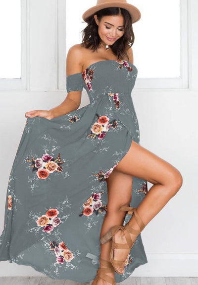 Boho-stijl lange jurk voor dames, off-shoulder strand zomerjurken Nexora Store
