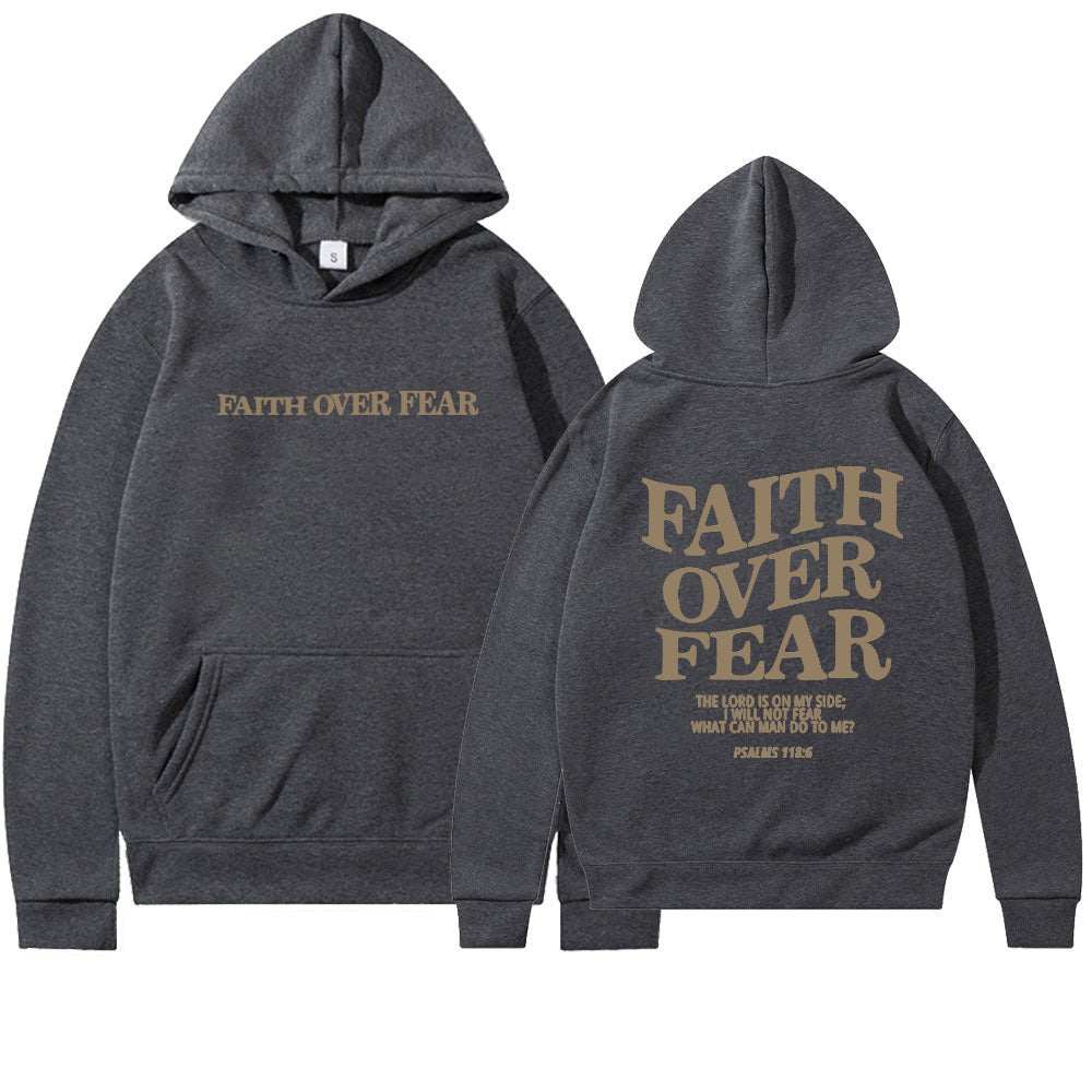 Geloof boven angst Christelijke hoodie Christelijke sweatshirt Jezus hoodie Trendy hoodie Bijbelvers shirt Unisex esthetische kleding Nexora Store