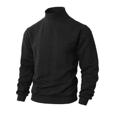 Knitted Solid Color Men's Fashion Jacquard High Collar Warm Sweater Nexora Store