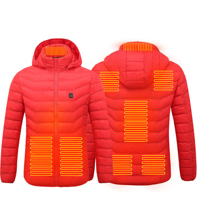 Heren Verwarmde Pufferjas Elektrische Verwarmde Jas Geïsoleerde Capuchon Windjack 9 Warmtezones Mijn winkel
