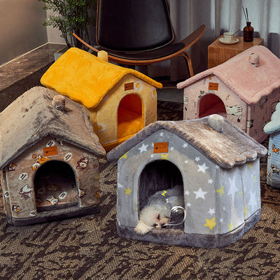 Opvouwbaar hondenhuis, kattenbed, wintervilla, slaapkennel, verwijderbaar nest, warme, afgesloten grot, bank, huisdierbenodigdheden Nexora Store