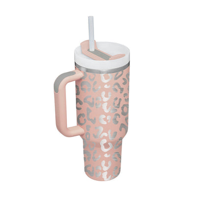 40 Oz Tumbler met handvat, rietje, geïsoleerd, roestvrij staal, morsbestendig, vacuüm koffiebeker, beker met deksel, taps toelopende mok, cadeaus voor Valentijnsliefhebbers, geschikt voor in de auto, sportschool, kantoor, reizen Ritchy's Shop