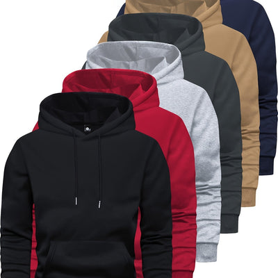 6-delige effen herensweater met lange mouwen en capuchon Nexora Store