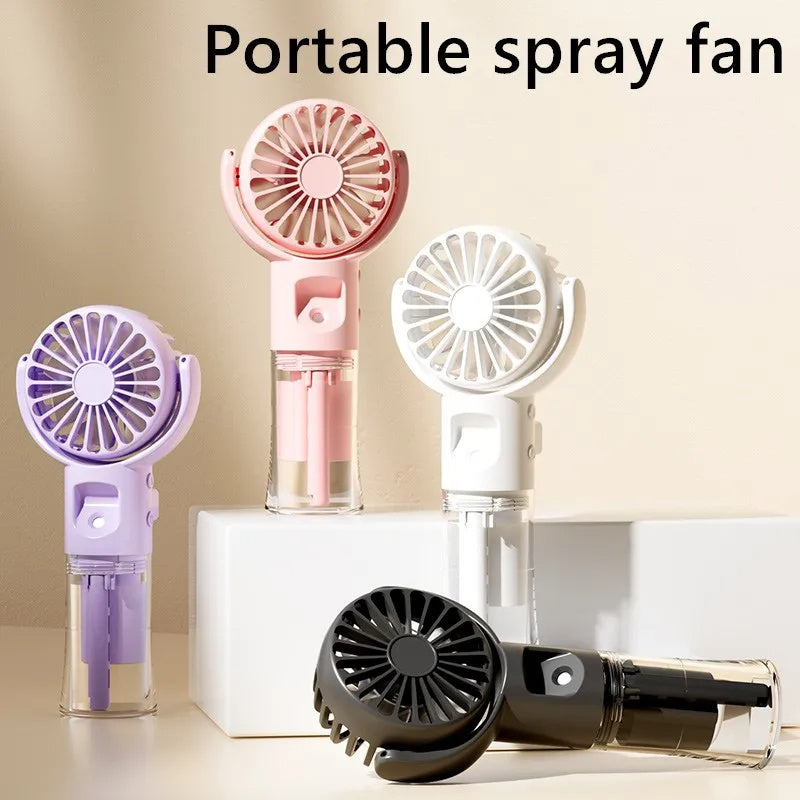 Portable Handheld Spray Fan 4-Speed Water Spray Mist Fan Summer Cooling Artifact USB Charging Summer Supplies Outdoor Mini Fan Nexora Store
