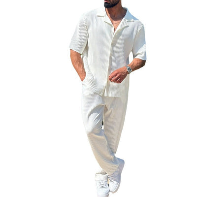 Sportief herenpak, modieus, casual, korte mouwen, broek, tweedelig, set Ritchy's Shop