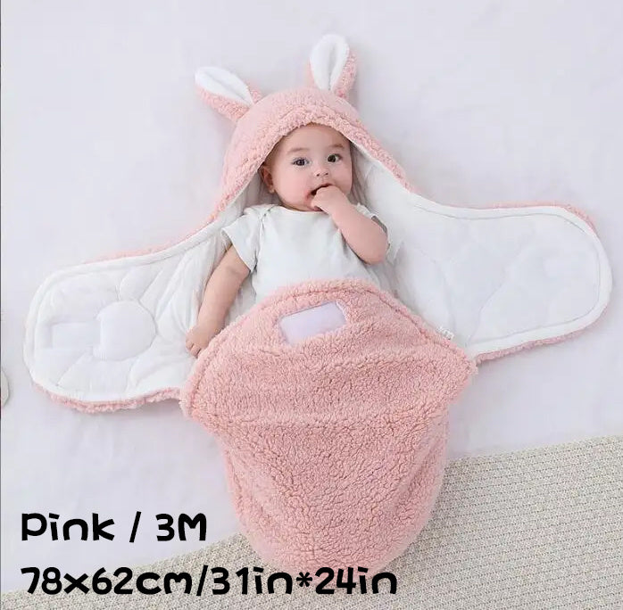 Superzachte babyslaapzak, zachte fleece, pasgeboren deken, inbakerdekens, unisex babywikkeldoek voor pasgeboren jongens en meisjes met hoofdbeschermende en hoofdondersteunende functie, draagbare inbakerslaapzak Ritchy's Shop