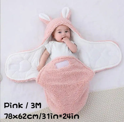 Superzachte babyslaapzak, zachte fleece, pasgeboren deken, inbakerdekens, unisex babywikkeldoek voor pasgeboren jongens en meisjes met hoofdbeschermende en hoofdondersteunende functie, draagbare inbakerslaapzak Ritchy's Shop
