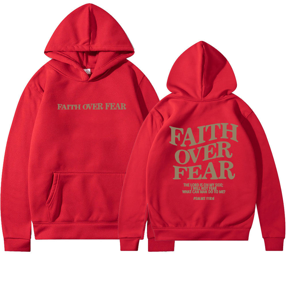Geloof boven angst Christelijke hoodie Christelijke sweatshirt Jezus hoodie Trendy hoodie Bijbelvers shirt Unisex esthetische kleding Nexora Store
