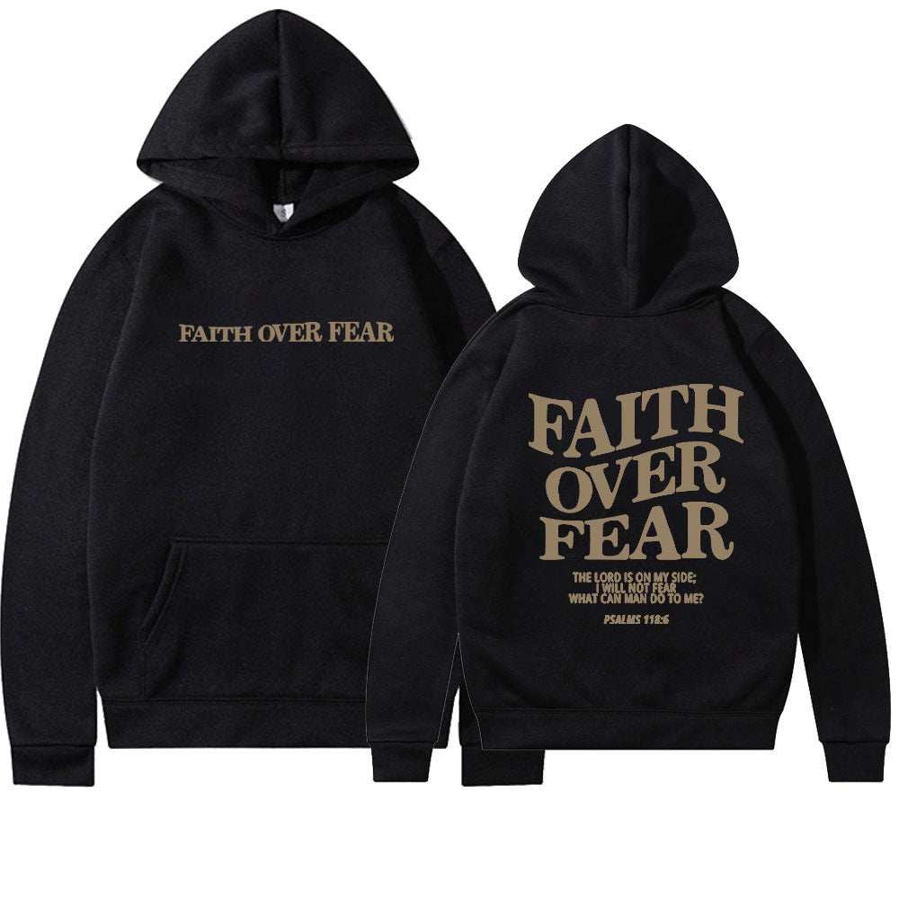 Geloof boven angst Christelijke hoodie Christelijke sweatshirt Jezus hoodie Trendy hoodie Bijbelvers shirt Unisex esthetische kleding Nexora Store