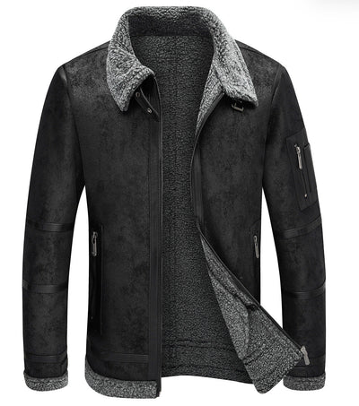 Heren herfst- en winterjas met fleecevoering en dikke bontkraag Ritchy's Shop