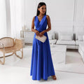 V-hals mouwloze jurk met riem Zomermode Feestclub Avond Maxi-jurken voor dameskleding Nexora Store