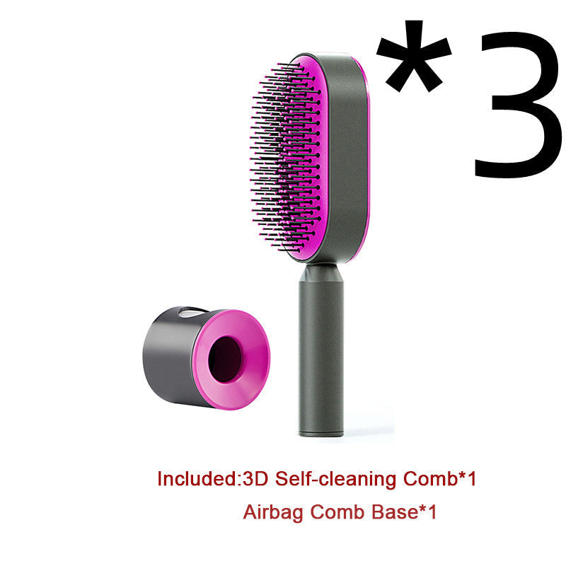 Zelfreinigende haarborstel voor vrouwen, één-toets reiniging, haaruitval, airbagmassage, hoofdhuidkam, antistatische haarborstel Nexora Store