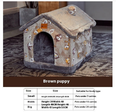 Opvouwbaar hondenhuis, kattenbed, wintervilla, slaapkennel, verwijderbaar nest, warme, afgesloten grot, bank, huisdierbenodigdheden Nexora Store