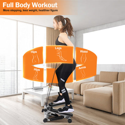 Fitness Step Machine, Mini Step Machine met weerstandsband, Fitnessapparaat voor thuis met een draagvermogen van 150 kg, Hydraulische Fitness Step Machine met LCD-scherm Ritchy's Shop