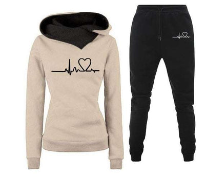 Women Tracksuit Pullovers Hoodies and Black Pants Autumn Nexora Store