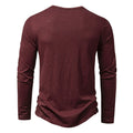 Men's Long-sleeved T-shirt Fashion Casual Solid Color Pullover Button Top Autumn And Spring Clothing Nexora Store