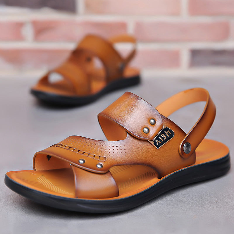 Herenpantoffels van echt leer, slijtvast, antislip en ademend Ritchy's Shop