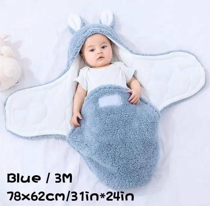 Superzachte babyslaapzak, zachte fleece, pasgeboren deken, inbakerdekens, unisex babywikkeldoek voor pasgeboren jongens en meisjes met hoofdbeschermende en hoofdondersteunende functie, draagbare inbakerslaapzak Ritchy's Shop