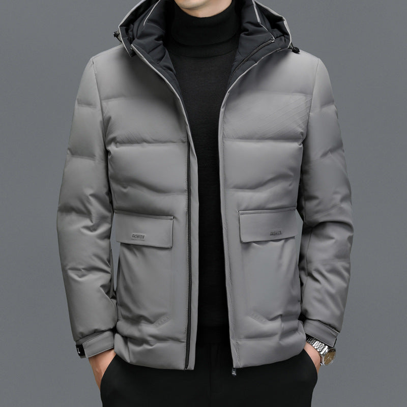 Dikke donsjas heren korte afneembare muts warm Nexora Store