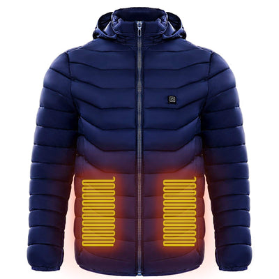 Heren Verwarmde Pufferjas Elektrische Verwarmde Jas Geïsoleerde Capuchon Windjack 9 Warmtezones Mijn winkel