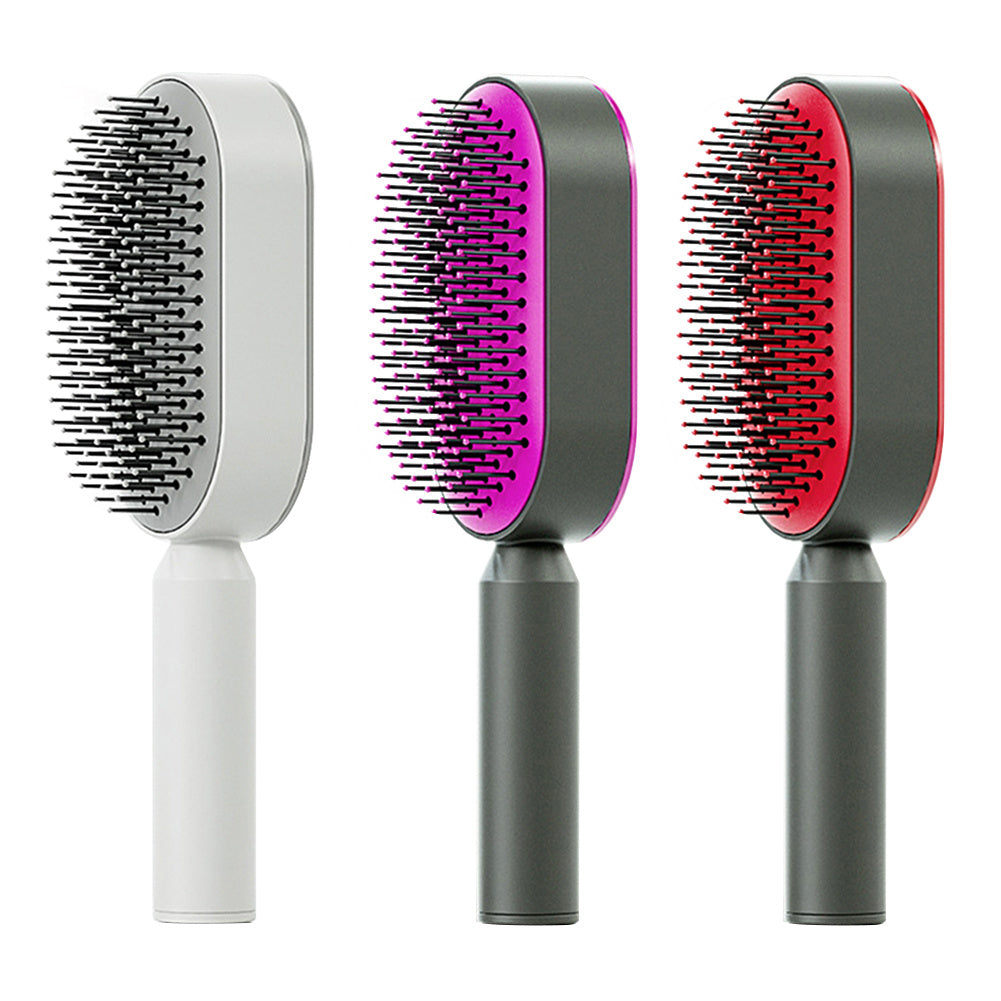 Zelfreinigende haarborstel voor vrouwen, één-toets reiniging, haaruitval, airbagmassage, hoofdhuidkam, antistatische haarborstel Nexora Store
