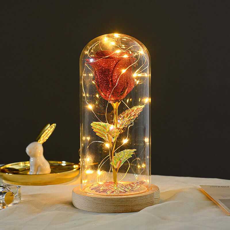 Valentines Day Gift  For Girlfriend Eternal Rose Flowers LED Light In Glass Cover Day Wedding Decoration Favors Mother Day Female Gift  Gift Nexora Store