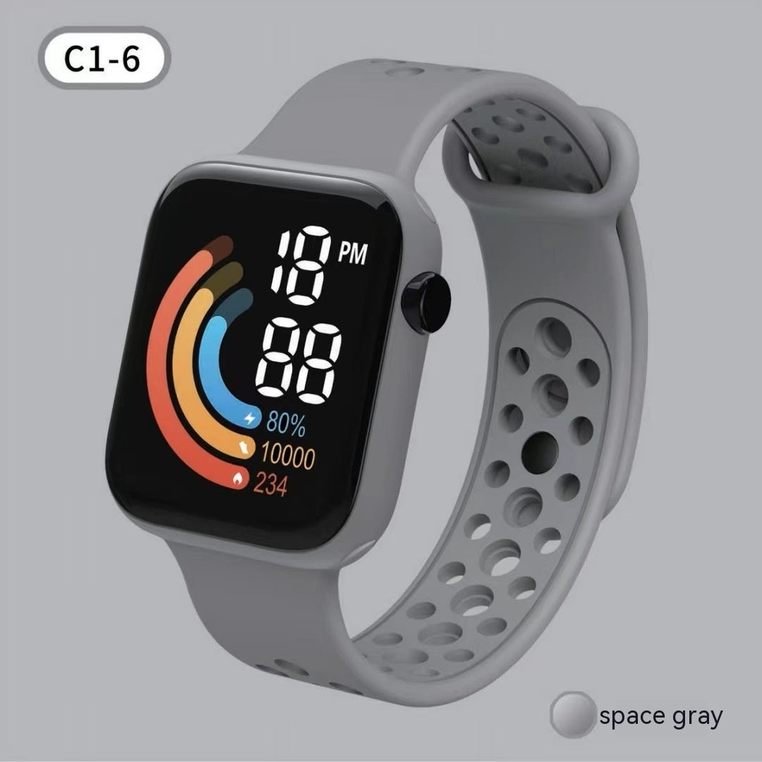 Kinderhorloge Regenboog Digitaal Display Klein Vierkant LED Nexora Store
