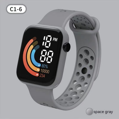 Kinderhorloge Regenboog Digitaal Display Klein Vierkant LED Nexora Store