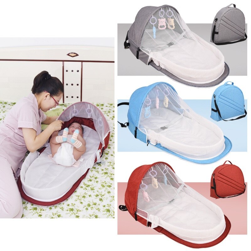 Babybed Reiszonbescherming Klamboe Met Draagbare Wieg Baby Opvouwbare Ademende Baby Slaapmand Ritchy's Shop