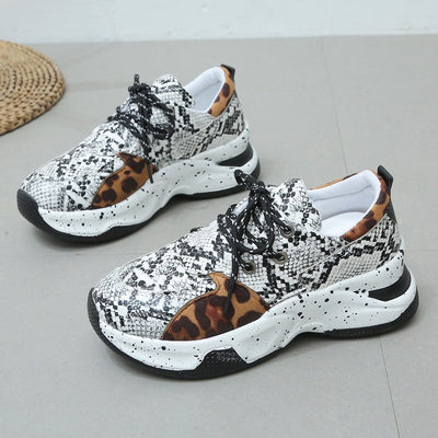 Luipaardprint Sneakers Dames Veterschoenen Wandel- en Hardloopschoenen Sportschoenen Nexora Store