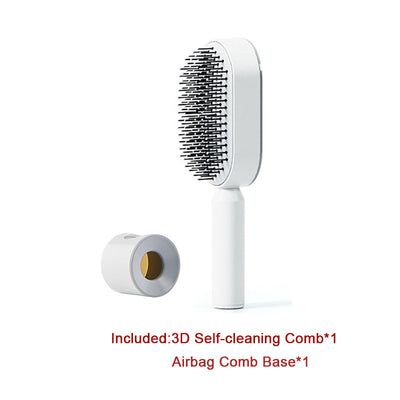 Zelfreinigende haarborstel voor vrouwen, één-toets reiniging, haaruitval, airbagmassage, hoofdhuidkam, antistatische haarborstel Nexora Store