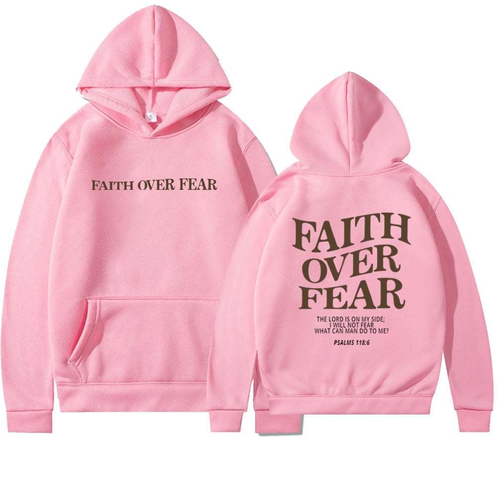 Geloof boven angst Christelijke hoodie Christelijke sweatshirt Jezus hoodie Trendy hoodie Bijbelvers shirt Unisex esthetische kleding Nexora Store