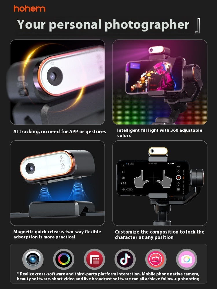 Uitgebreide mobiele telefoonstabilisator met AI-gezichtsherkenning Nexora Store