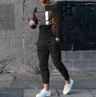 Etnische stijl bedrukte lange mouwen broekpak voor heren Ritchy's Shop