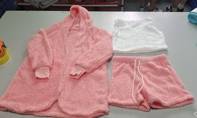 3-delige damespyjamaset met lange mouwen, tanktop en korte broek met trekkoord Nexora Store