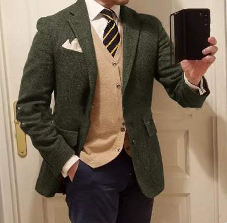Nieuw herenpak visgraatjas casual slim fit Nexora Store